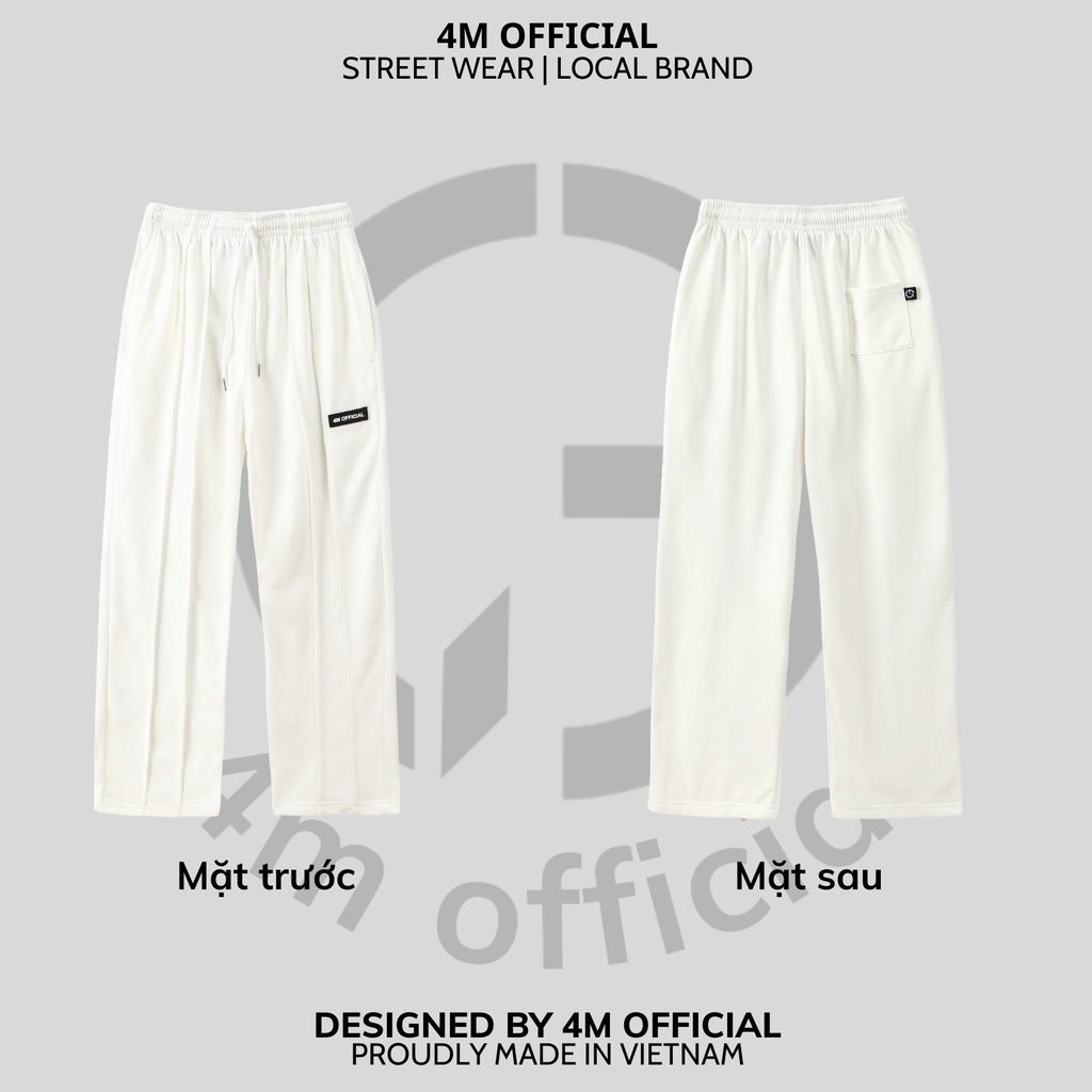 Quần nỉ dài track pant N line 4M OFFICIAL, Quần thun ống suông dập sọc unisex nam nữ | BigBuy360 - bigbuy360.vn