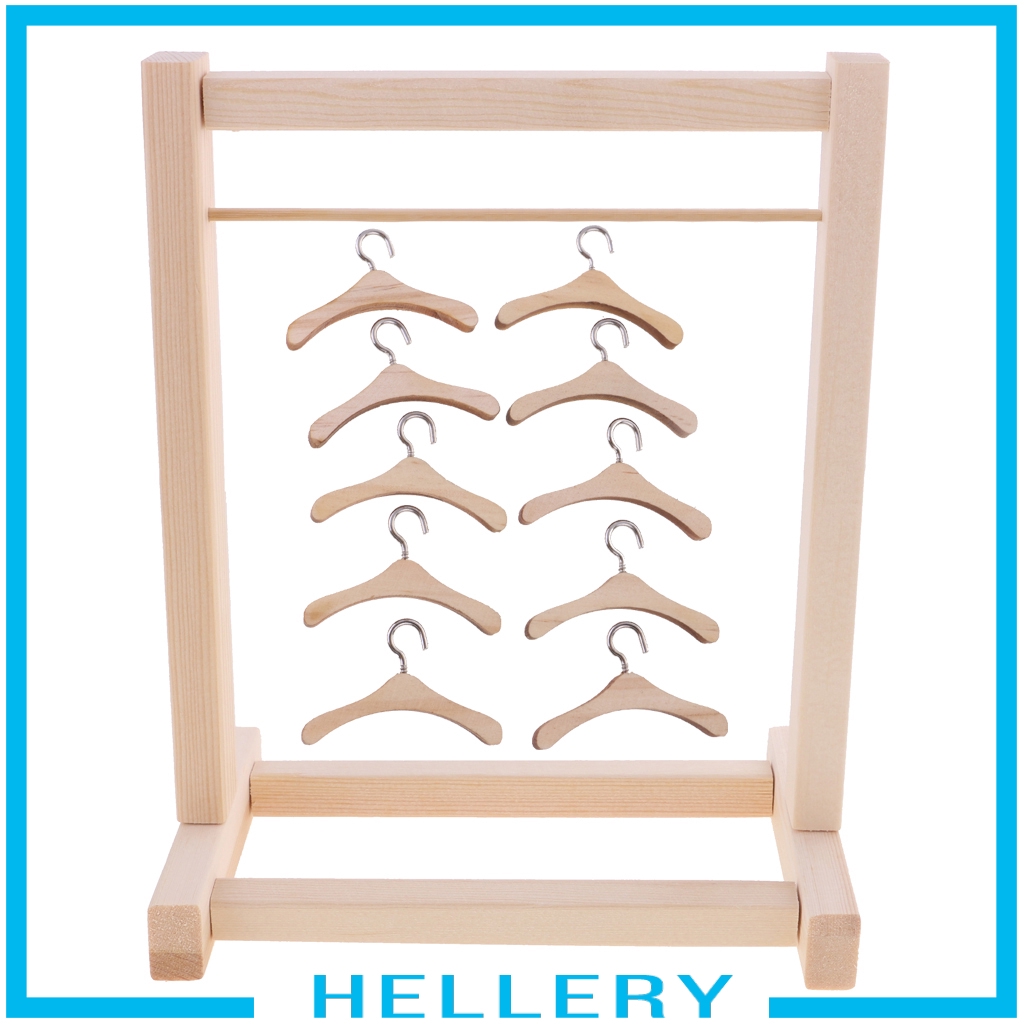 Set 10 Móc Treo Quần Áo Bằng Gỗ Cho Búp Bê 12 &quot;
