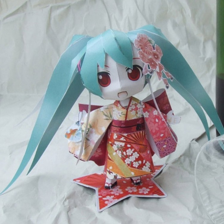 Ghép hình mô hình giấy anime 3D Miku - Hatsune Miku Paper Craft