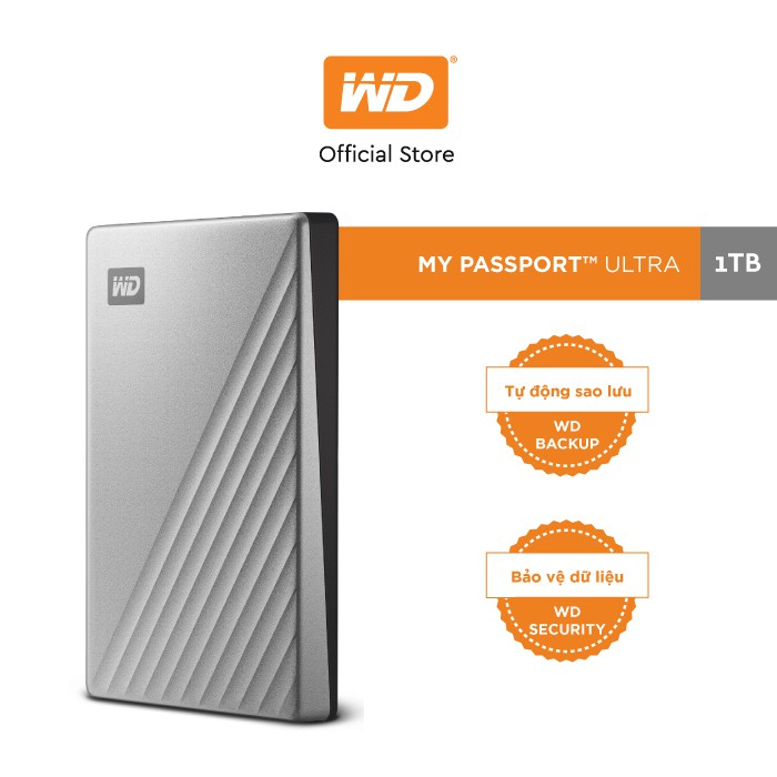 Ổ Cứng Di Động WD My Passport Ultra Silver -1TB ( 2.5&quot; USB 3.0 )