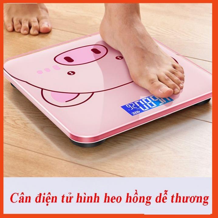 Cân Điện Tử Sức Khỏe Hình Heo Hồng, Cân Điện Tử Gia Đình Dùng Pin Hình Heo Chính Xác Tiện Lợi  BN