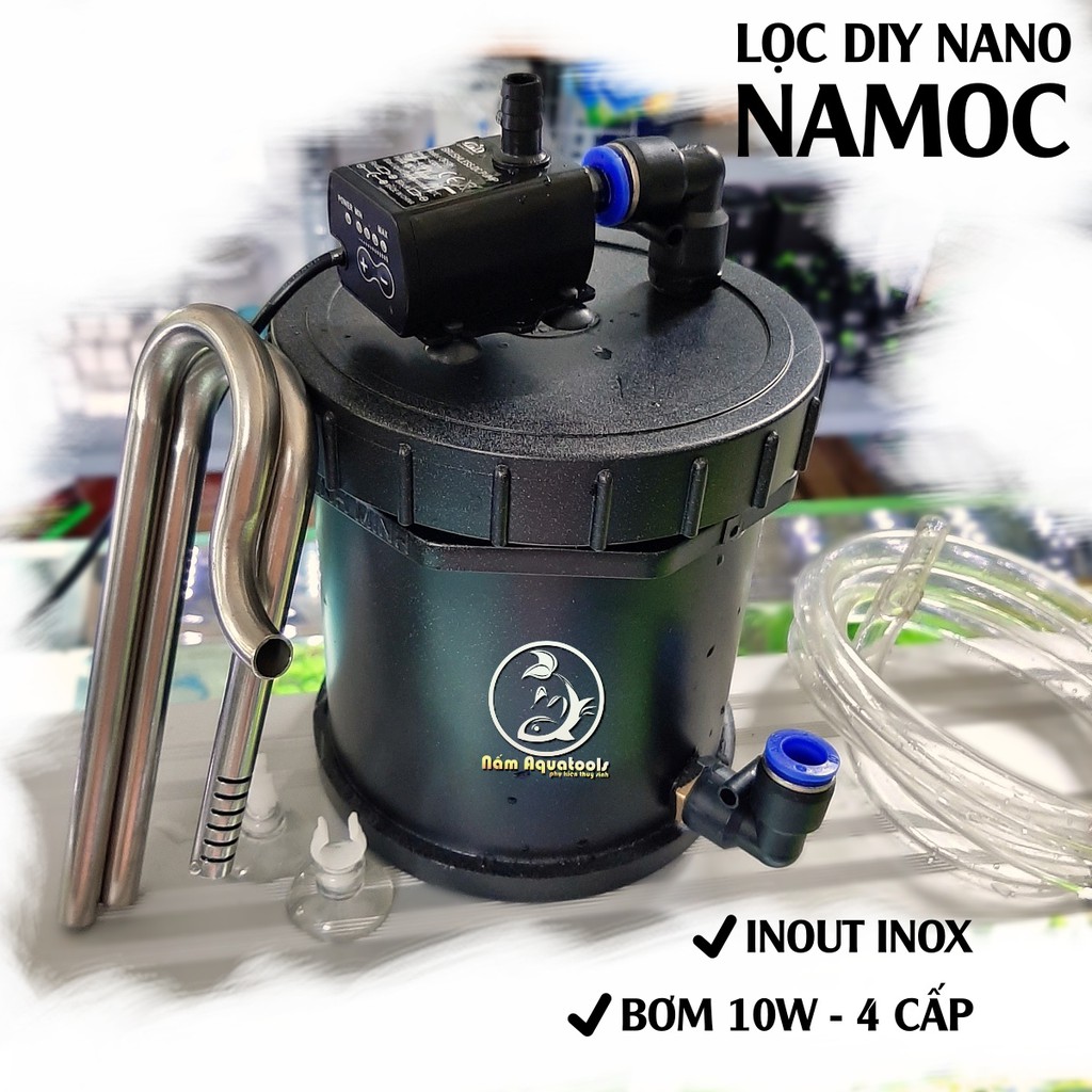 Lọc DIY Nano NAMOC - Bơm Ngoài + Full Phụ Kiện &amp; Vật Liệu Lọc | Lọc Chế Mini Dành Cho Bể Thuỷ Sinh Nano, Shallow Tank