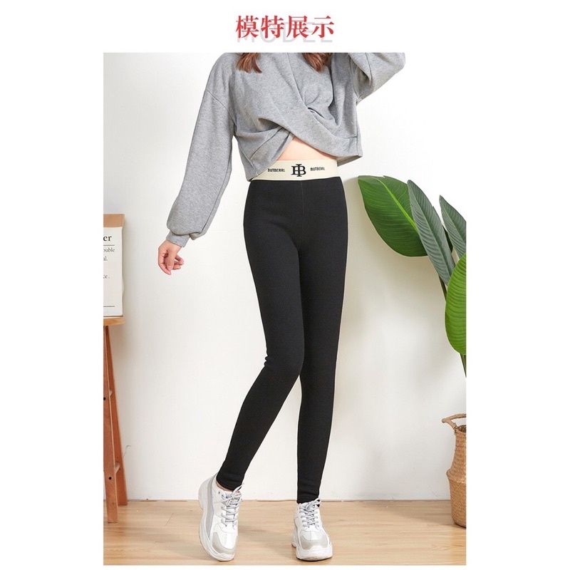 Quần legging lót lông cừu cạp cao gen bụng, quần dài nữ len tăm lót nỉ dày siêu ấm ButBerrl Q/400 | BigBuy360 - bigbuy360.vn