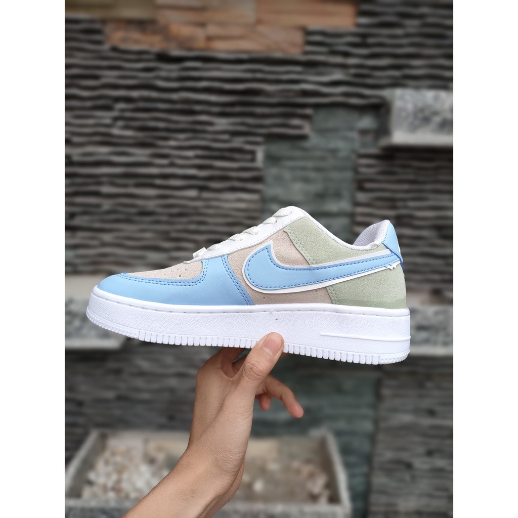 GIÀY THỂ THAO NỮ - NIKE AF1 MÀU TRẮNG XANH HÀNG ĐẸP