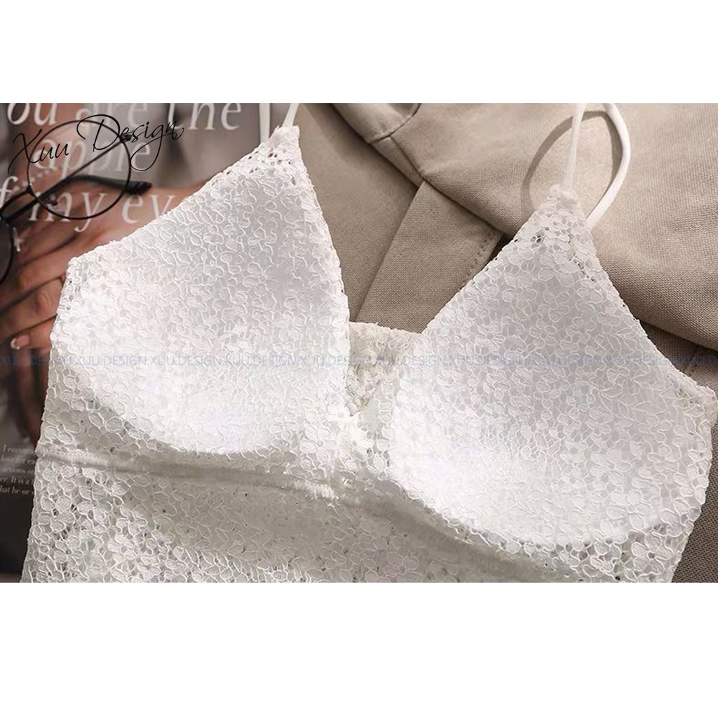 Áo bra 2 dây Xuu Design ren hoa Julia tạo khe Sexy BR02