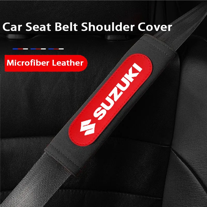 Set 2 Đệm Da Lộn Bọc Dây Đai An Toàn Xe Hơi Suzuki Swift Celerio XL7 vitara Jimnny SX4 S Cross S Presso Dzire Ciaz ERTIGA