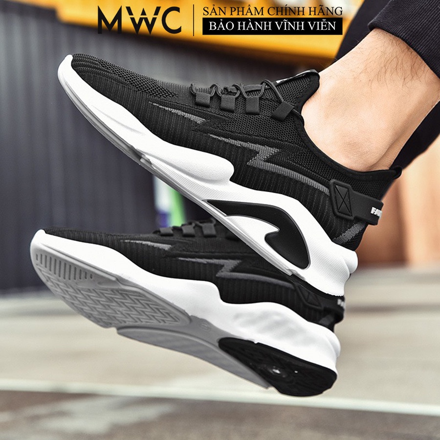 Giày MWC 5330 - Giày Thể Thao Nam. Sneaker Vải Cao Cấp Trẻ Trung Năng Động 2 Màu Đen Xám