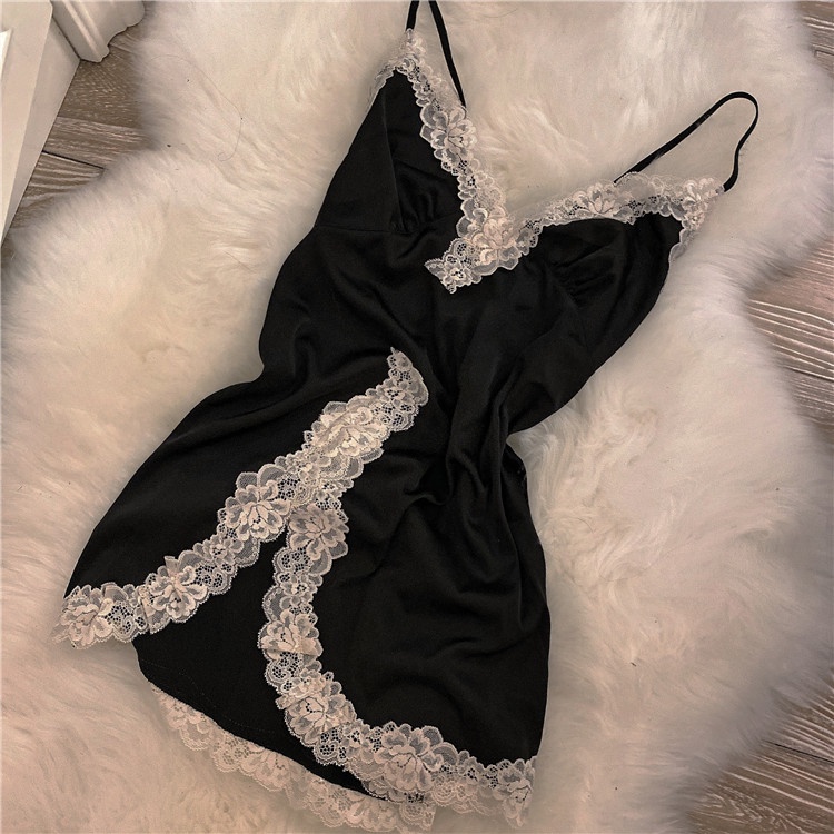 Đầm Ngủ Hai Dây Bằng Lụa Mát Phối Ren Gợi Cảm Thời Trang Mùa Thu Dành Cho Bạn Nữ 2021 f7P9- & - | BigBuy360 - bigbuy360.vn