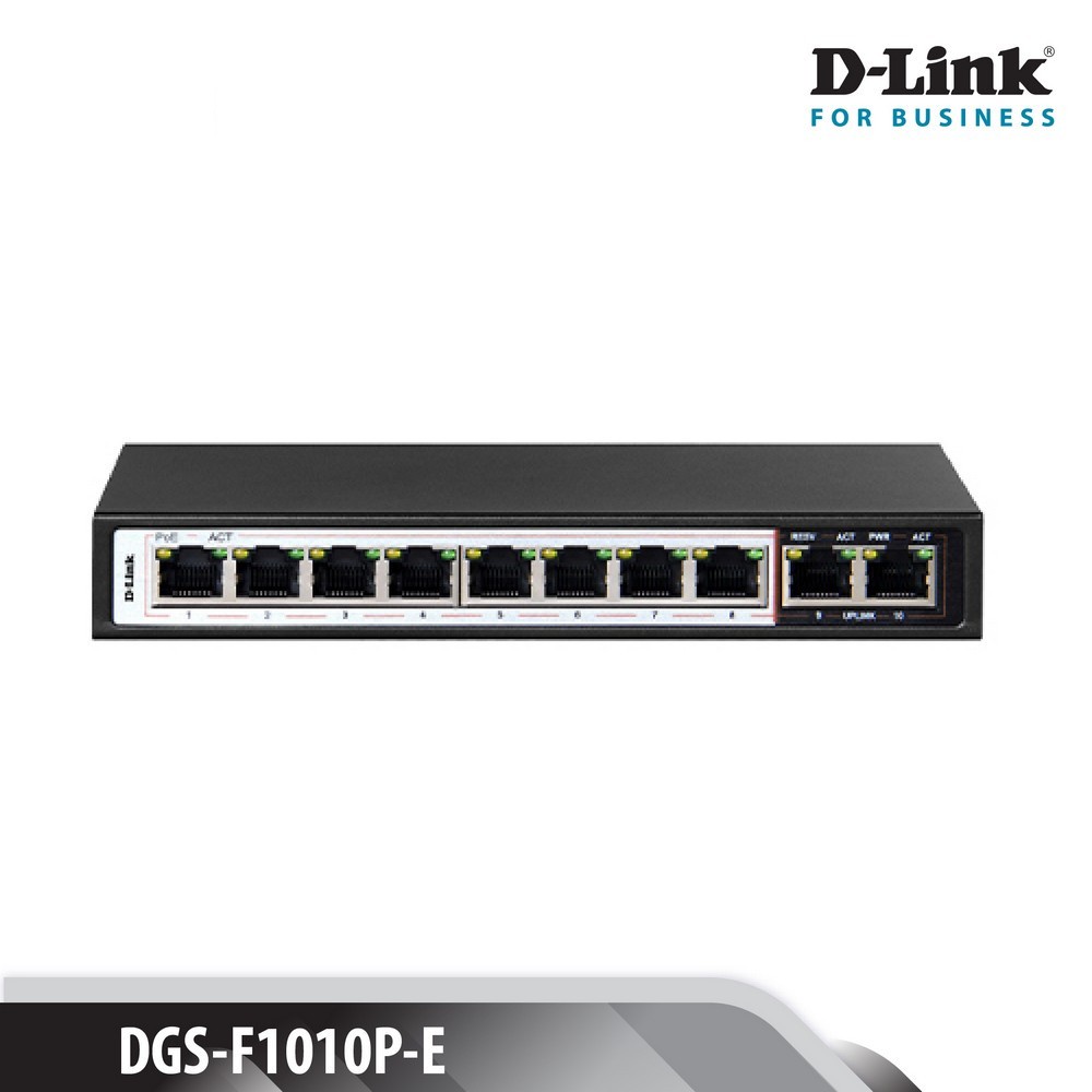 Switch Gigabit PoE 10 cổng DLink DGSF1010P Hàng chính hãng