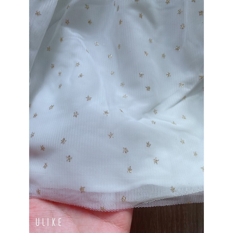 Váy trắng tay dài nỉ bông Dpam bé gái