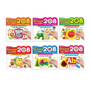 Sách - Combo 208 miếng dán hình thông minh - IQ-EQ-CQ (trọn bộ 6 cuốn)