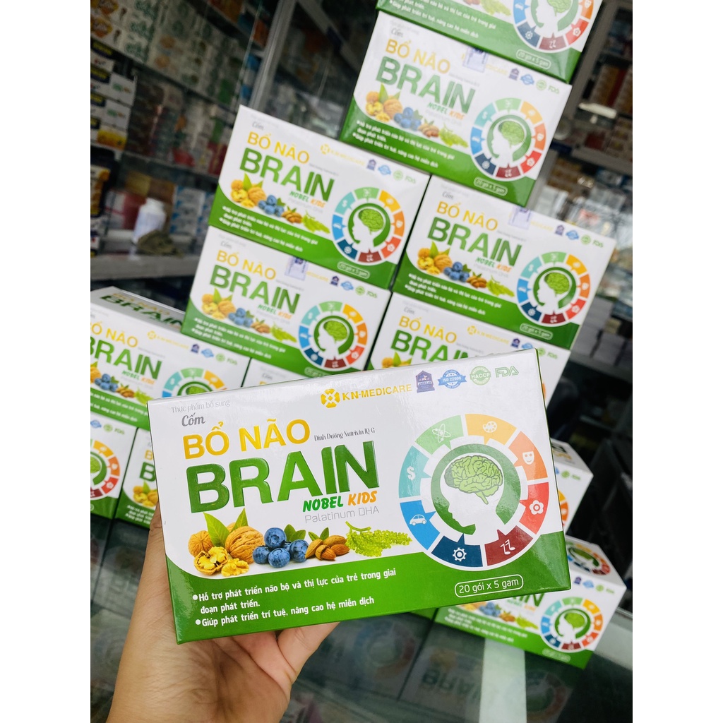 Cốm Bổ Não dinh dưỡng Trẻ Em Brain Nobel Kids bổ não, tăng thị lực, tăng cường miễn dịch, óc chó, việt quất, chùm ngây