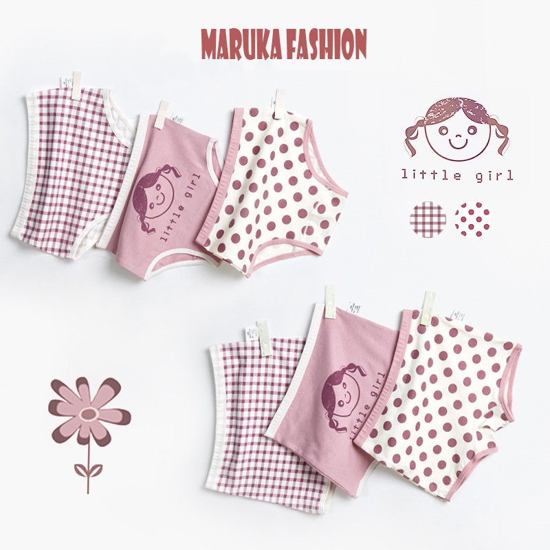 QUẦN CHÍP CHO BÉ cotton loại 1, CHIP ĐÙI BÉ GÁI SIÊU DỄ THƯƠNG TỪ 6-44KG**Maruka Fashion