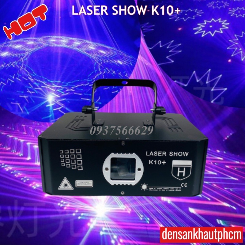 Laser Show K10+, Đèn Laser Chiếu Hình 7 Màu Dùng Cho Phòng Karaoke, Phòng Nghe Nhạc, Phòng Bay - Đèn Sân Khấu tphcm