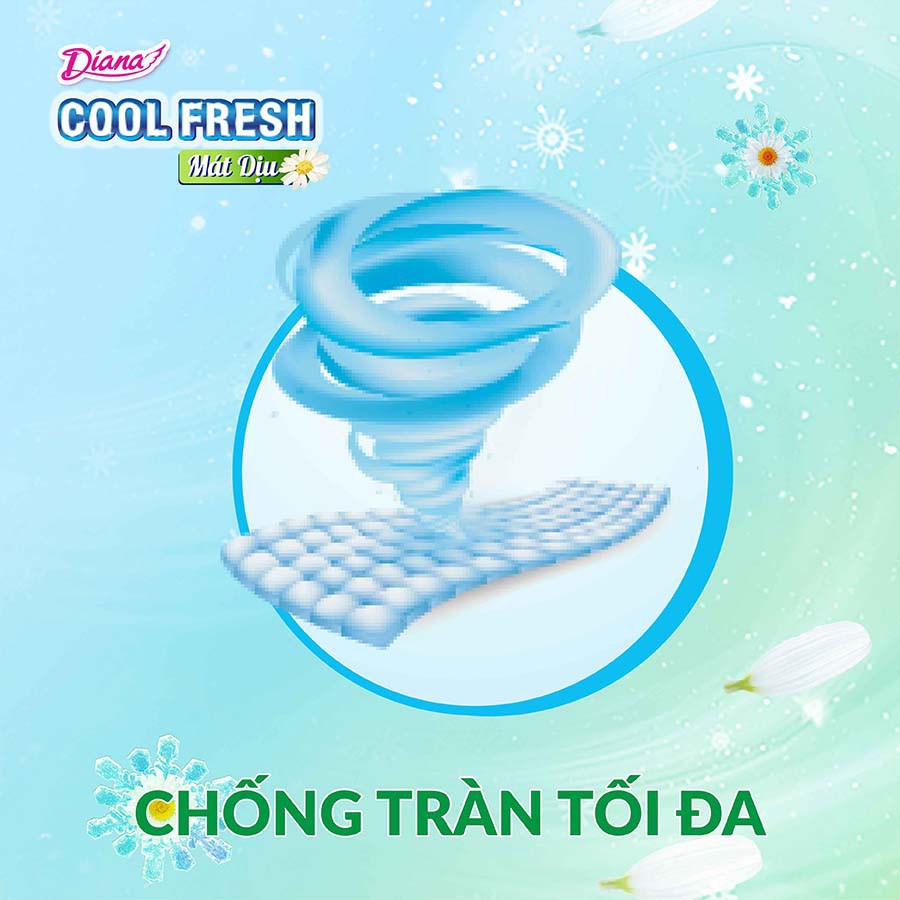 Bộ 6 gói băng vệ sinh Diana Sensi Cool Fresh Mát Dịu Siêu Mỏng Cánh 8 miếng/gói