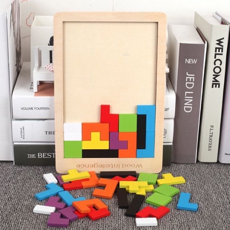 Xếp gạch tư duy bằng gỗ🌈Đồ chơi xếp hình Tetris🌈 Xếp gạch tư duy cho bé- Xếp hình tư duy bằng gỗ🌈 Bộ ghép hình gỗ tư duy
