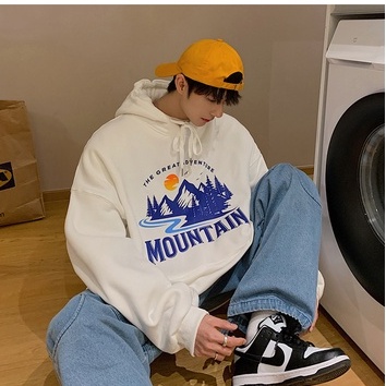 ZHELIHANGFEI Áo Hoodie Tay Dài Dáng Rộng Phong Cách Preppy Cho Cặp Đôi