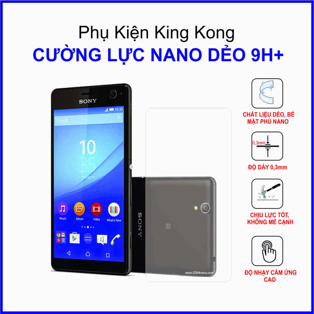 Dán cường lực Sony Xperia C4 ,  cường lực nano dẻo 9H+