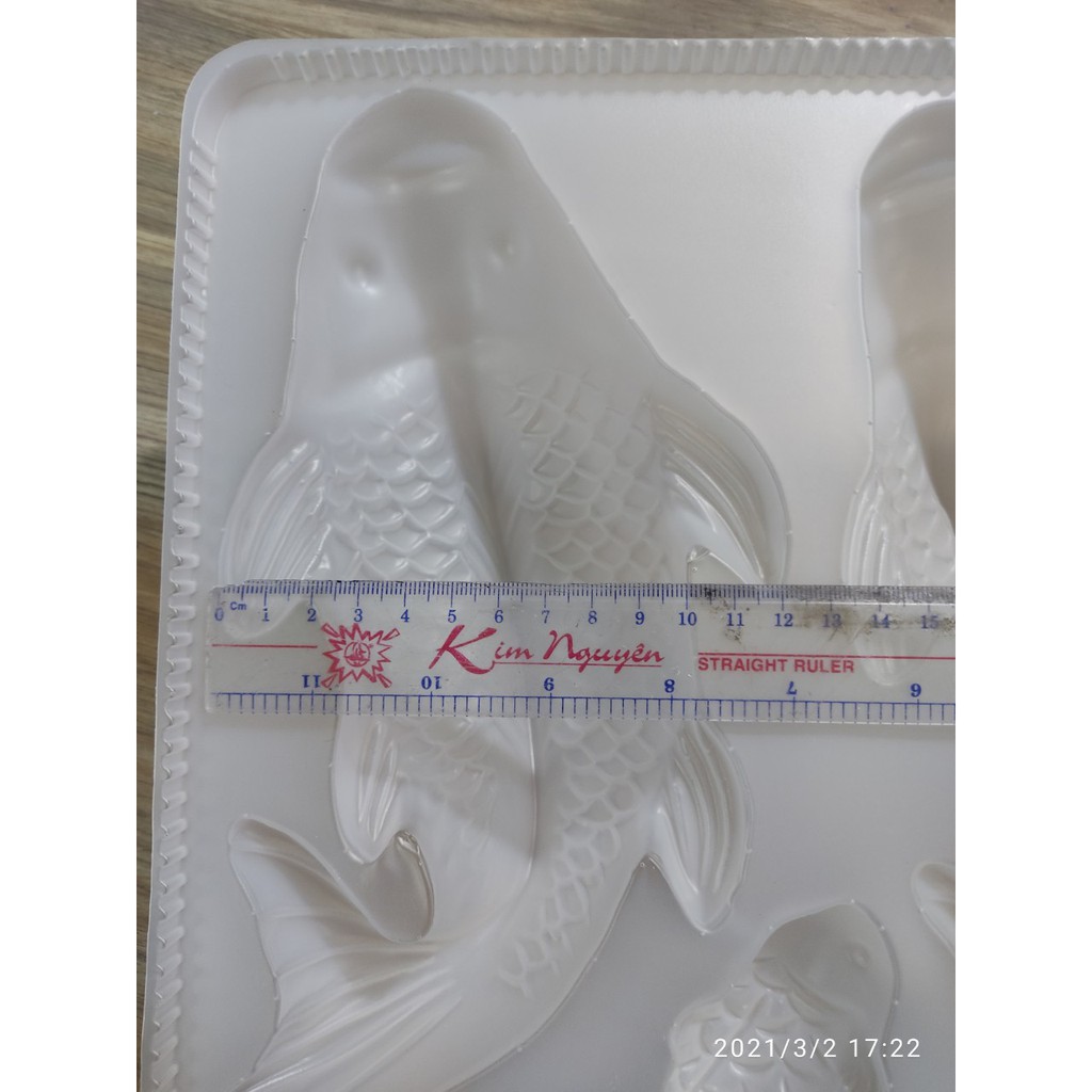 Khuôn rau câu nhựa hình cá chép LOẠI LỚN 3 con