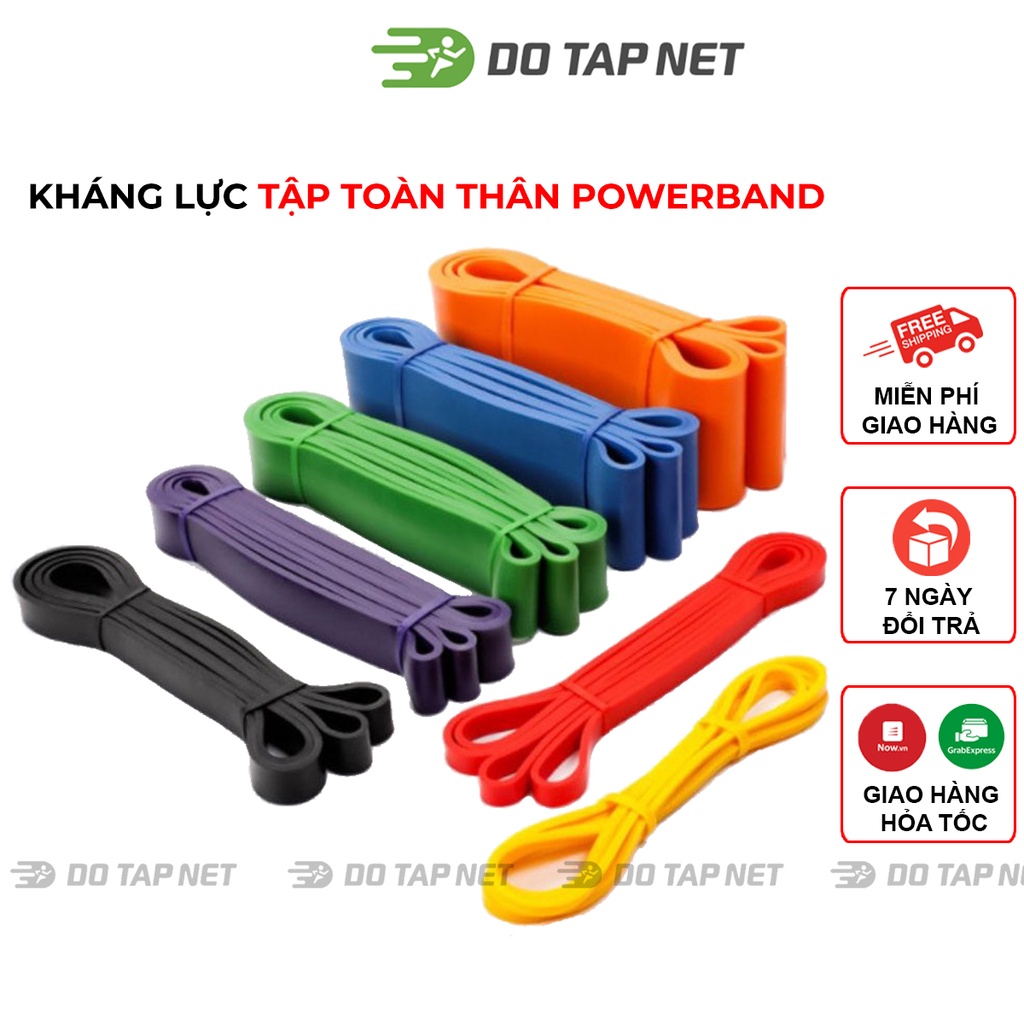 Dây kháng lực Powerband, dây đàn hồi,  hỗ trợ luyện tập thể dục, tiện lợi tại nhà, văn phòng