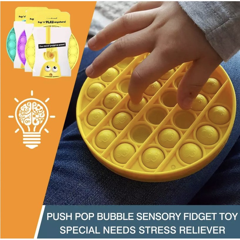 Pop Its Round Fidget Toy Push Bubble Stress Relief Kids Pop It Tiktok Đồ chơi nhấn bong bóng giải tỏa căng thẳng đa dụng chất lượng cao