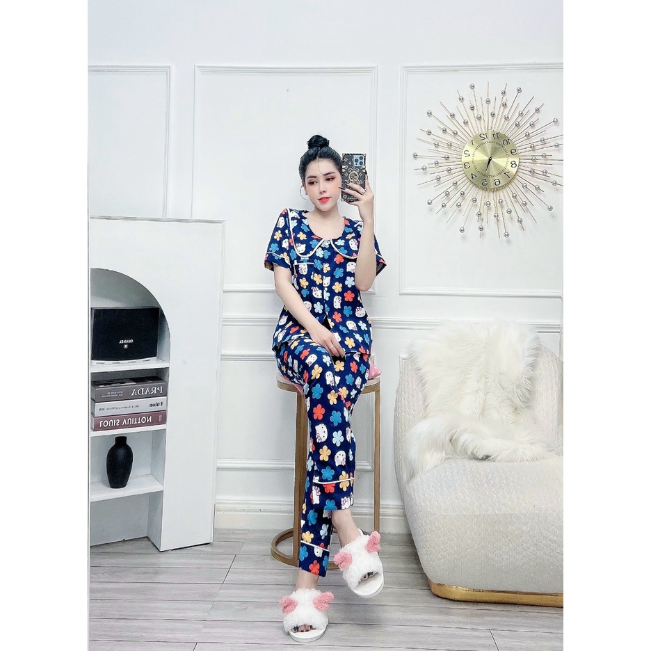 ❤️SIÊU DỄ THƯƠNG❤️Đồ bộ quần dài áo cổ sen mặc nhà, đồ bộ mặc nhà nữ mềm mịn mát chipchip90 M00128