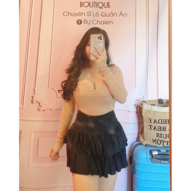Áo dài tay cúp ngực