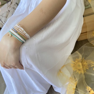 [Whiteline] Vòng Tay Braided Solid White (có size Chân)