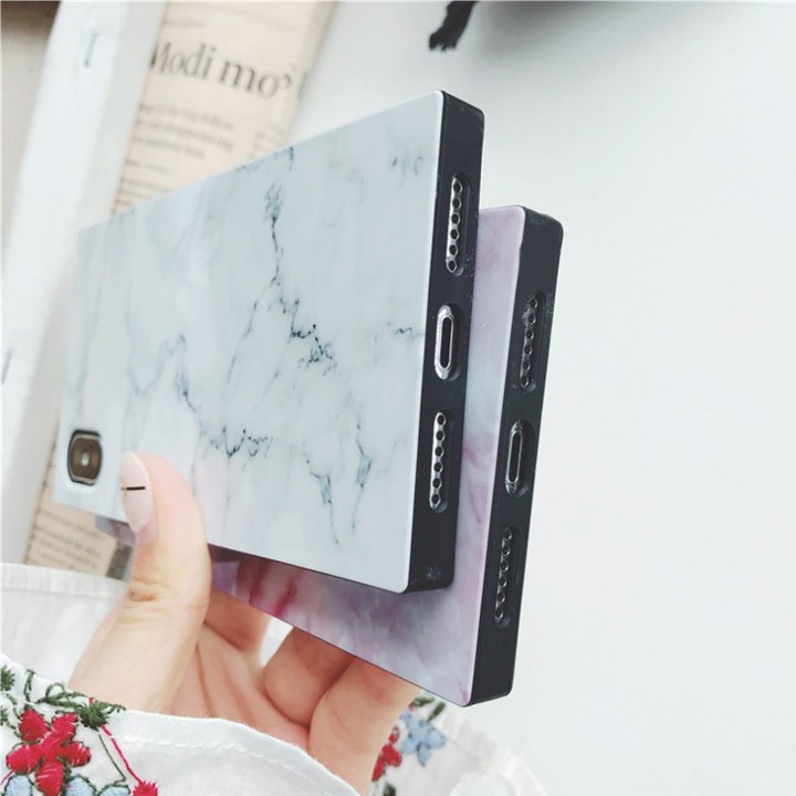 Ốp Lưng iPhone 7/8/7/8Plus/X/XS/XR/XSMax/11/12/13 Kiểu Đá Cẩm Thạch 4 Góc Vuông - Mã TZAC257