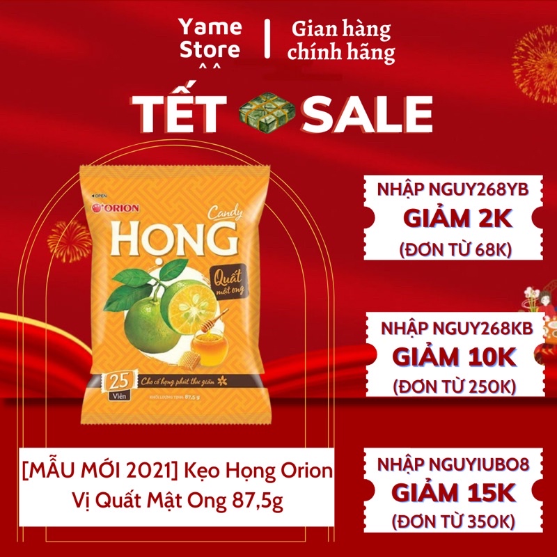 [MẪU MỚI 2021] Kẹo Họng Orion Vị Quất Mật Ong 87,5g