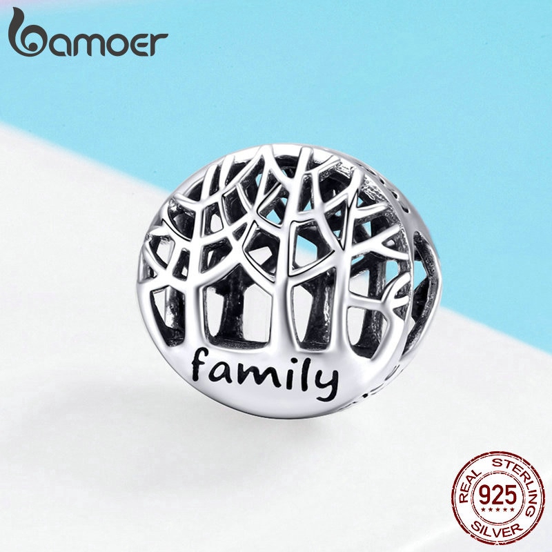 Hạt phụ kiện Bamoer bạc 925 hình cây sự sống trang trí vòng tay Diy thời trang