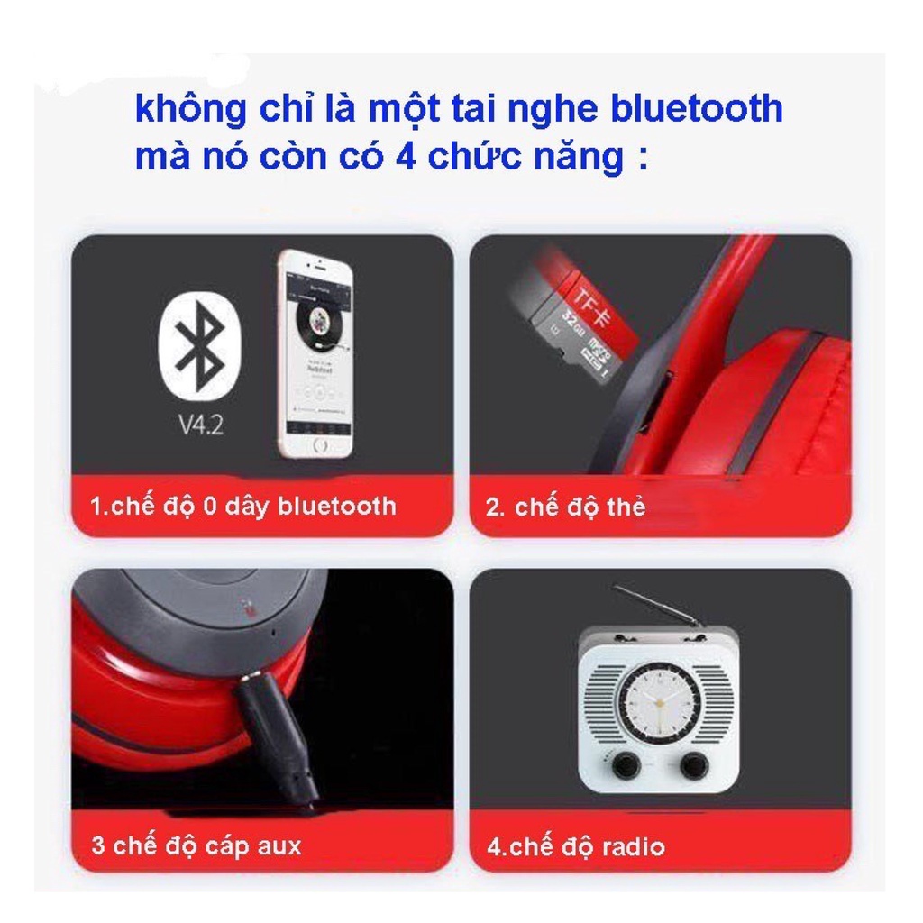 Tai Nghe Chụp Tai Không Dây Headphone Bluetooth 5.0 P47 Hàng Chính Hãng
