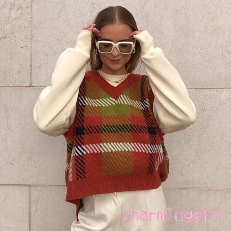 Áo Khoác Len Không Tay Cổ Chữ V Dáng Rộng Thời Trang Mùa Thu Dành Cho Nữ | BigBuy360 - bigbuy360.vn