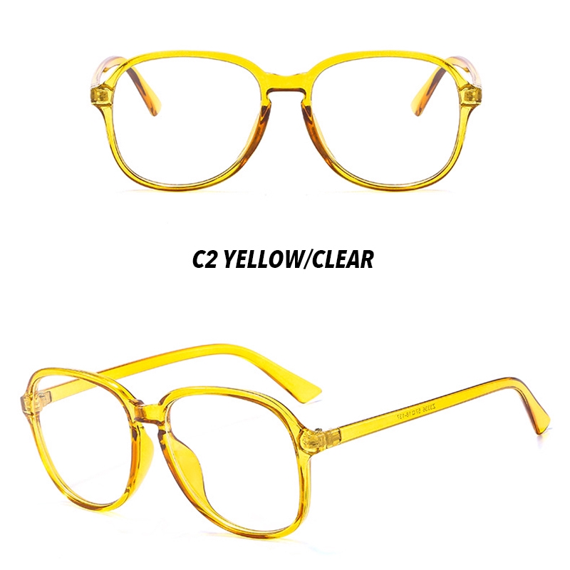 【HENGHA】【Myopia Eyeglasses】Minus 0°~-400° Eyeglasses Korean Fashion Candy Color Oval Frame Eyeglasses Women/Men Kính cận