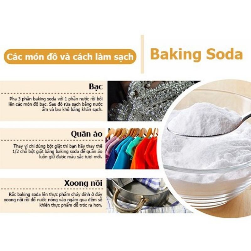 Bột Baking soda nhập khẩu Mỹ, bột làm trắng răng, làm bánh, tẩy tế bào chết ( 454gram)