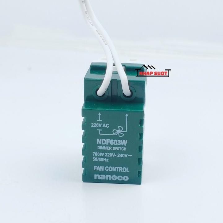 Chiết áp quạt trần NANOCO màu trắng tuyết, lắp vừa mặt Panasonic Wide - NDF603WL