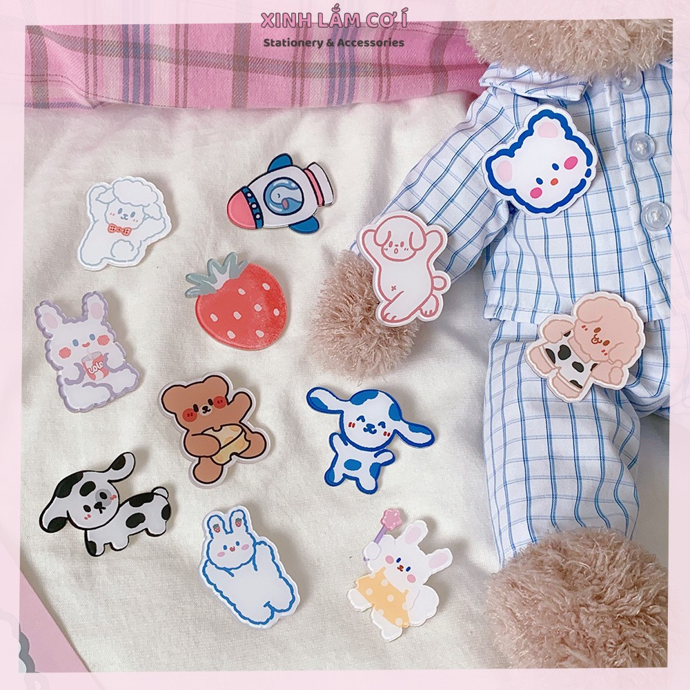 Huy Hiệu Cài Áo Balo, Pin Trang Trí Mini, Stick Cài Dễ Thương Nhiều Hình Cute [Xinh Lắm Cơ Í]