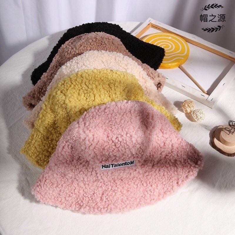 [GIÁ SẬP SÀN] Mũ Lông cừu Bucket Re.tro Phong Cách Hàn Quốc Mũ lông cừu nữ mềm giữ ấm Thu Đông Ulzzang