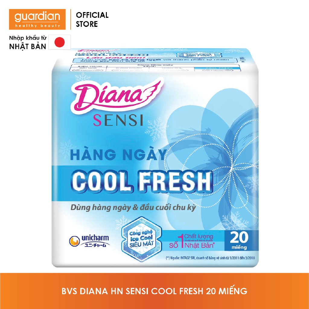 băng vệ sinh hàng ngày sensi coolfredh gói 20 miếng