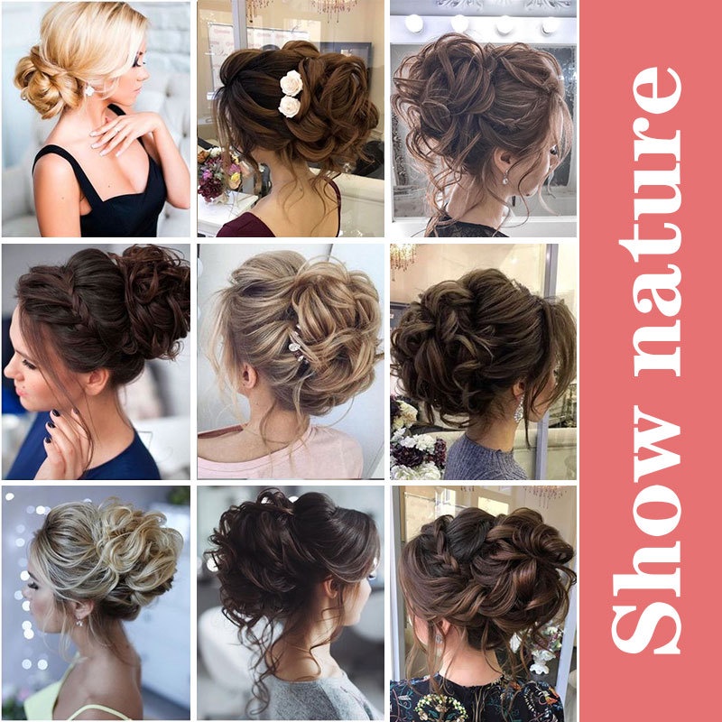 Búi tóc giả WIGSIN xoăn co giãn thời trang sành điệu dành cho nữ