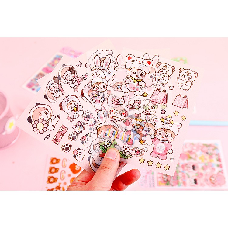 Set 4 tấm sticker trang trí vật nuôi siêu xinh -taphoagaunho