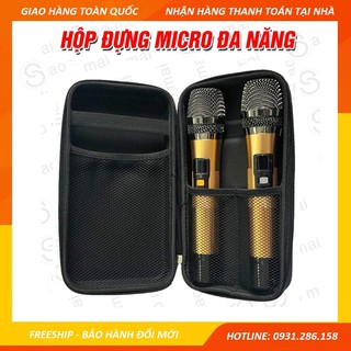 [Loại dày] Hộp túi đựng 2 micro không dây, micro đa năng cho loa kéo, micro karaoke gia đình - COMBO 8 chống lăn Mic