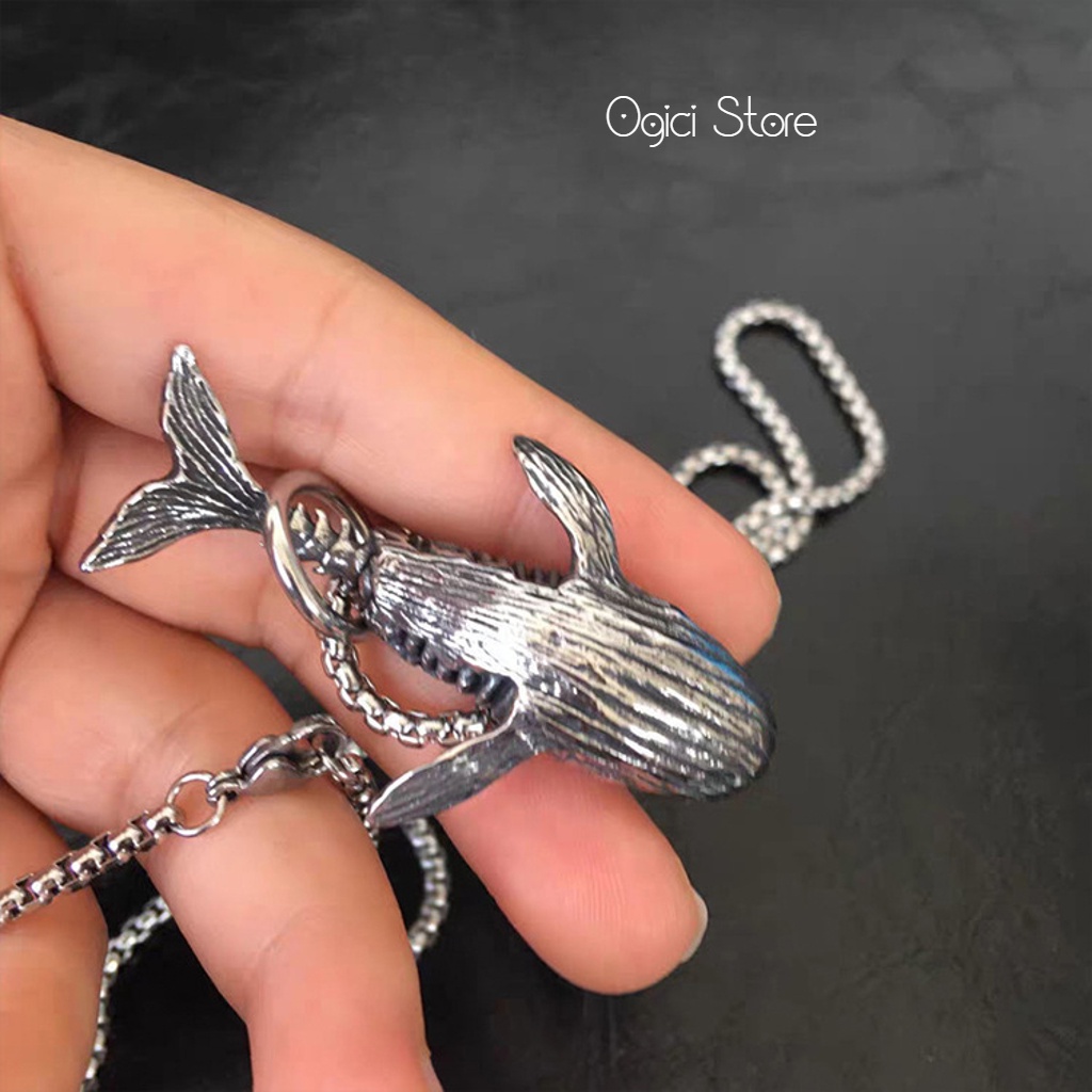 Vòng cổ nam nữ thời trang, Dây chuyền cá voi độc đáo phong cách hiphop cá tính, Unisex