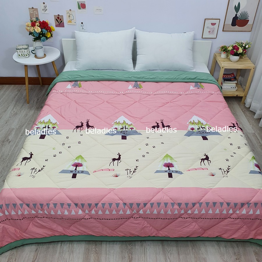 Chăn hè thu trần bông cotton, mền đũi mềm mát an toàn cho sức khỏe cỡ lớn 2mx2m3