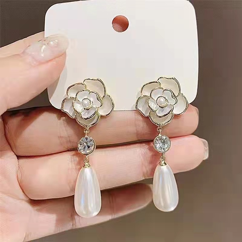 Bông Tai Bạc S925 Đính Ngọc Trai Đơn Giản Phong Cách Retro Hàn Quốc Dành Cho Nữ