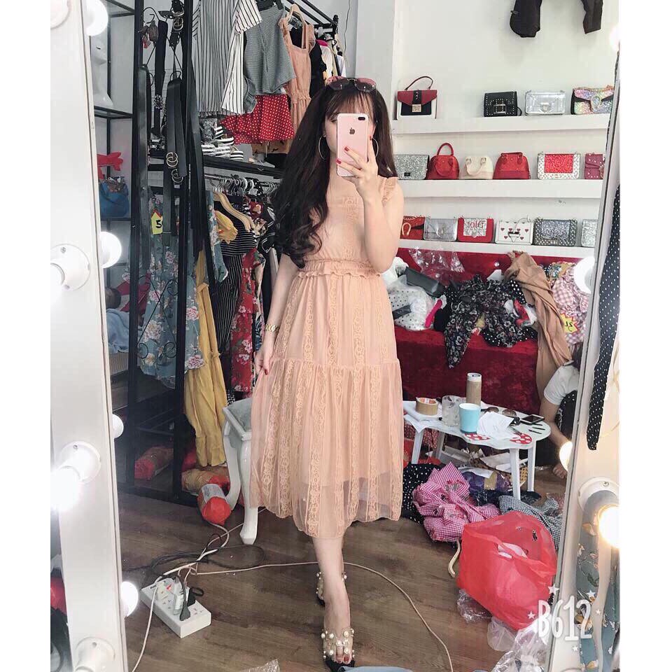 (Free ship 99k giao tại HN+HCM) Váy Maxi Ren Tiểu Thư (ảnh thật shop chụp)