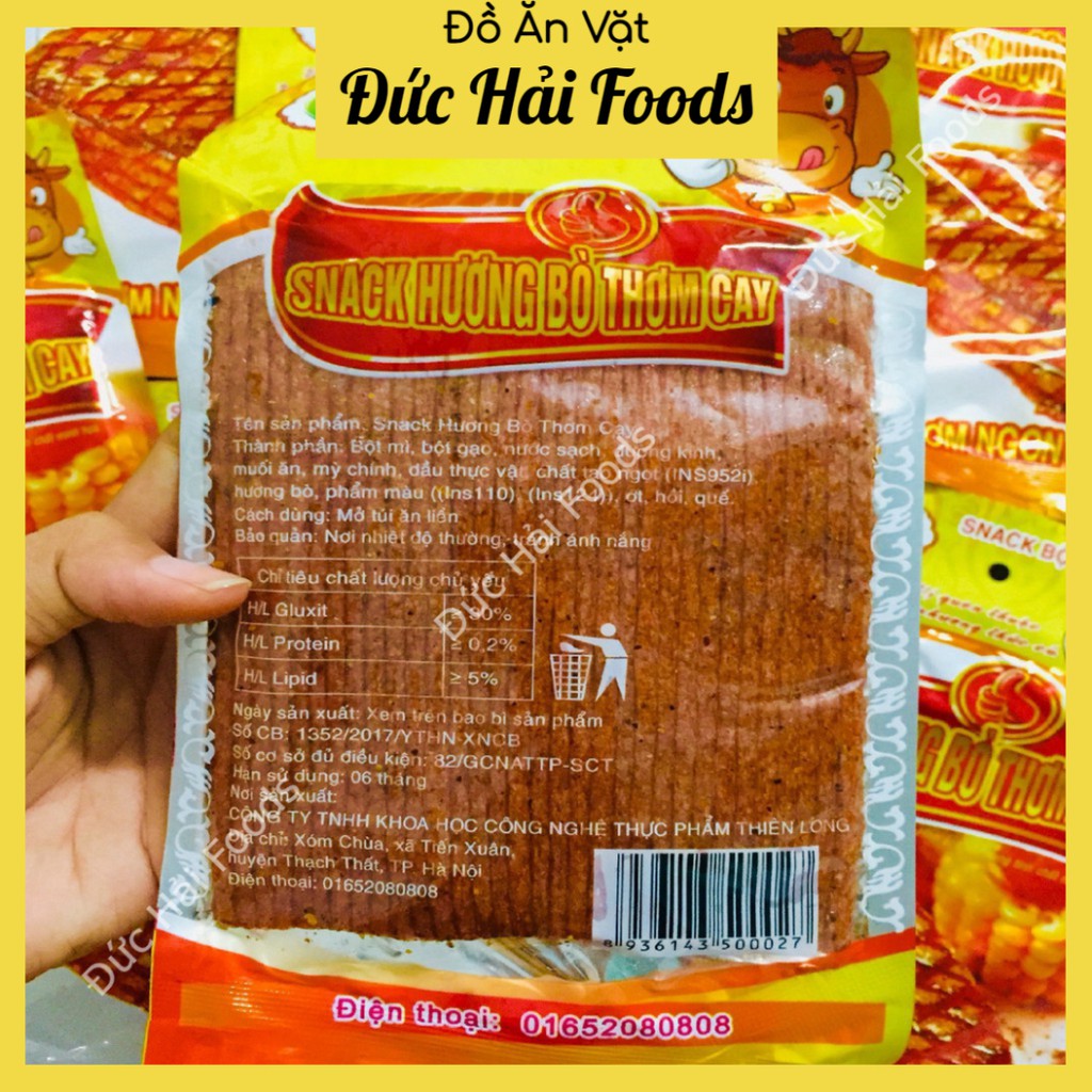 Snack Bò Miếng Thơm Cay, 1 Gói Bim Bim Cay Hương Bò Gói 30g