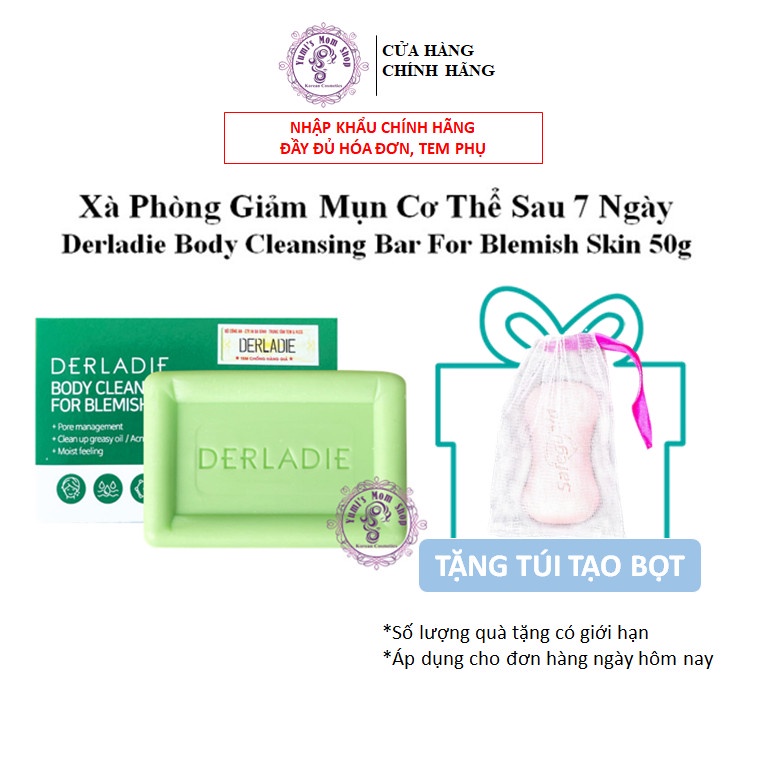 Xà Phòng Giảm Mụn Cơ Thể Sau 7 Ngày Derladie Body Cleansing Bar For Blemish Skin 50g