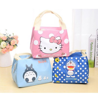 Túi đựng hộp cơm trưa chống thấm nước họa tiết hoạt hình dễ thương tiện lợi