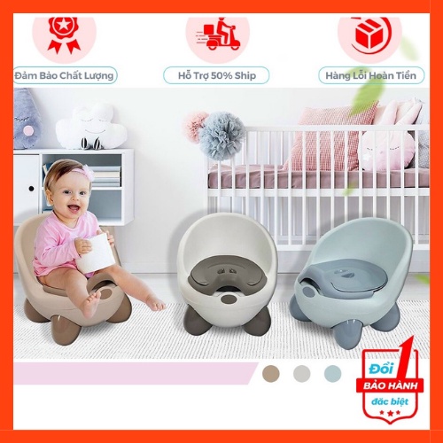 Bô Vệ Sinh Trẻ Em hình gấu Hokori cho bé từ 6 tháng đến 5 tuổi chống trơn trượt có chỗ dựa và khay - GD Hoàng Long